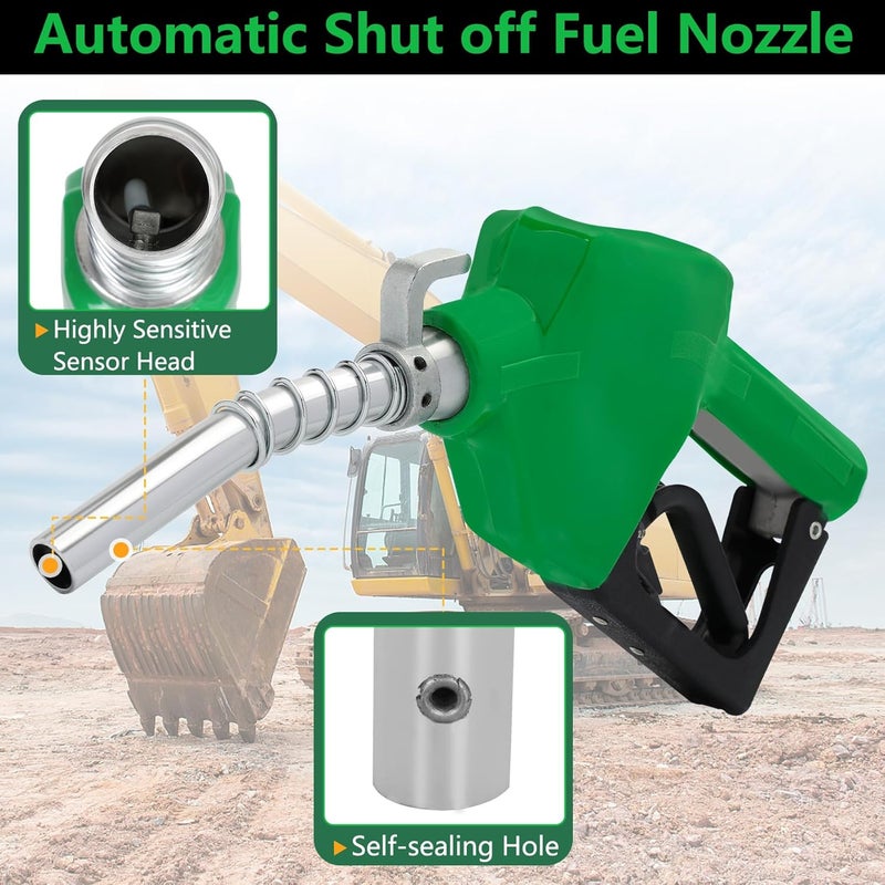 Azdele 3/4" NPT Automatic Fuel Nozzle with Hook, Gas Pump Handle Fuel Nozzle, 9-16 GPM (3-speed Padlock) for Gasoline, Diesel, Biodiesel up to B20, E15 & Kerosene - Image 2